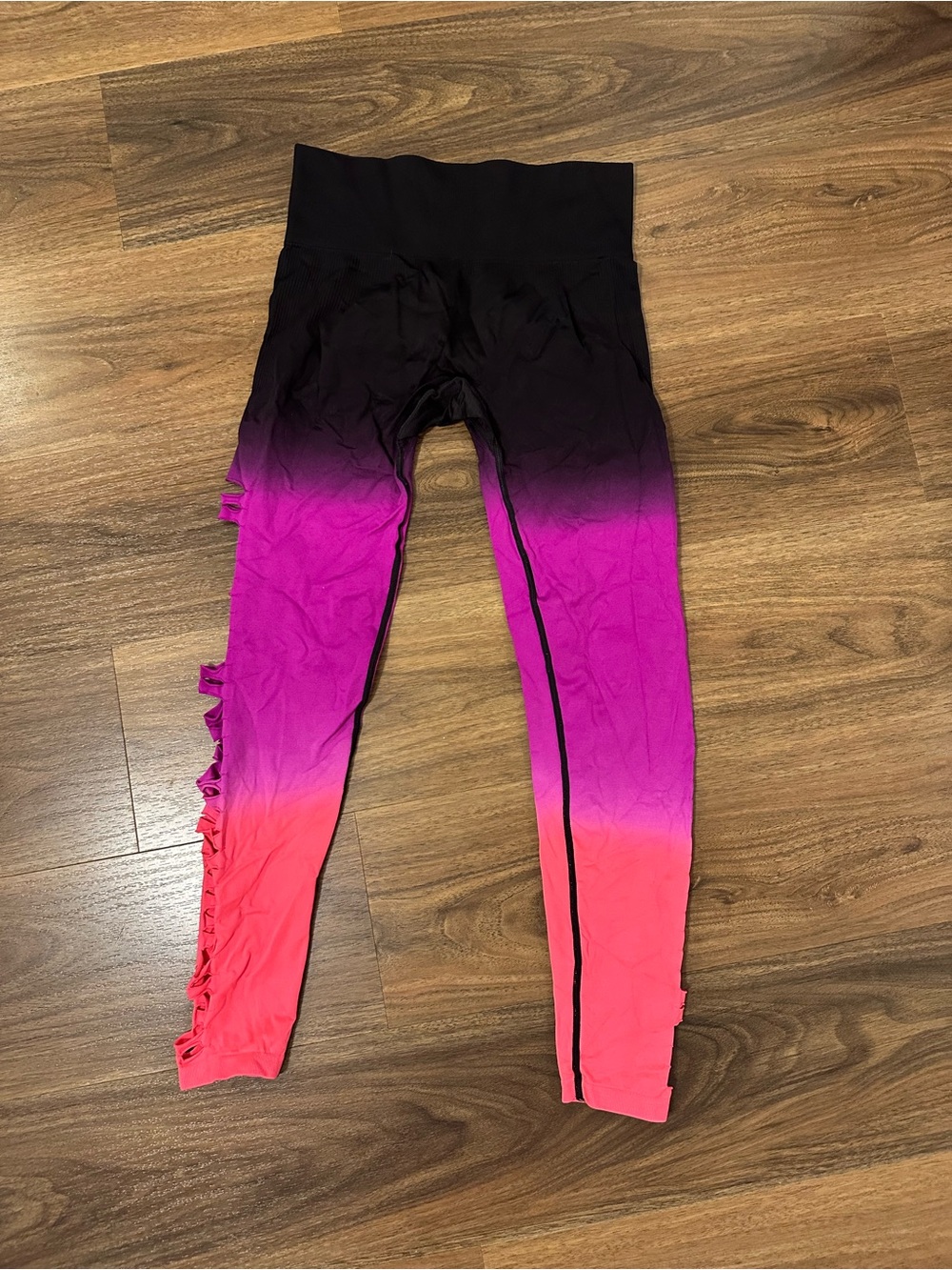 PINK Victoria's Secret Women’s Ombre Pink-to-Black cutout Leggings